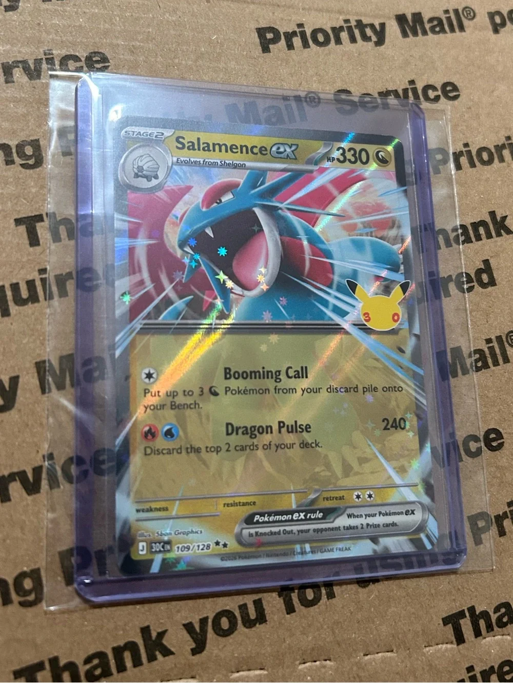 Holo Salamence ex 30th Celebration Pokemon TCG Card No. 109/128 ⭐️⭐️